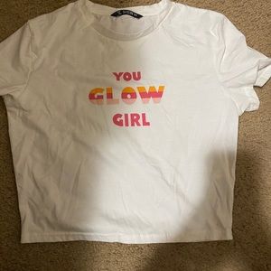 You glow girl crop tee